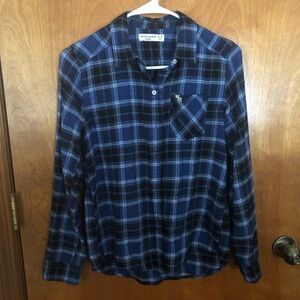 Abercrombie Kids 13/14 Blue Plaid Shirt